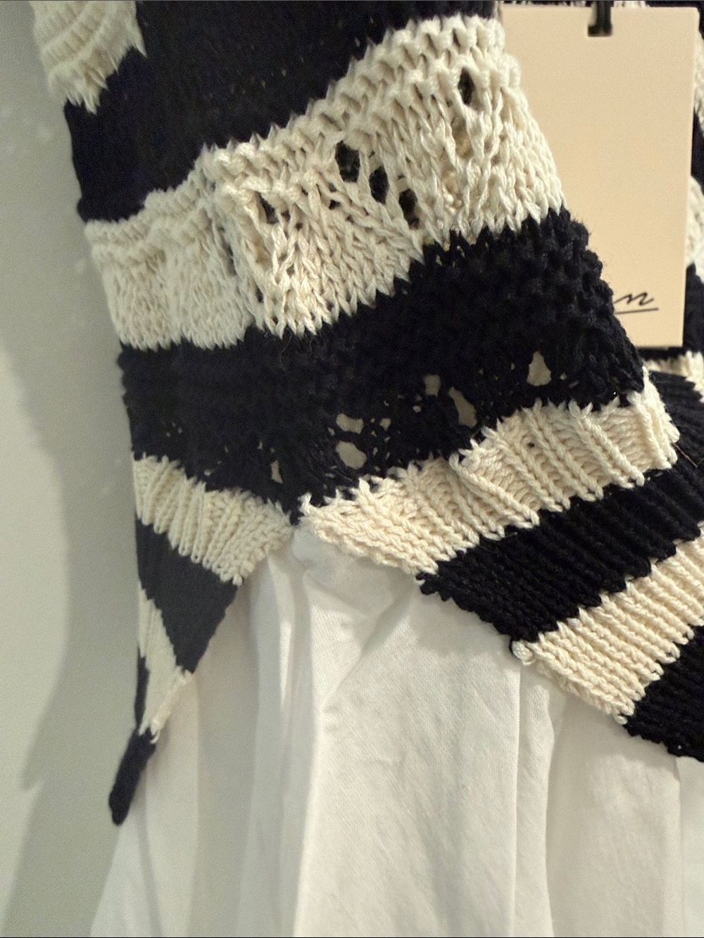 NWT Elan Black & White Knit Striped Tank Top with White Maxi dress sz s - Picture 5 of 7